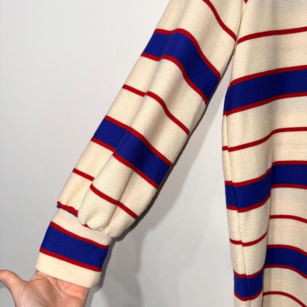 Tuckernuck Pomander Place Bradley Striped Knit Polo Dress - Cream/Red/Blue S - Picture 4 of 7